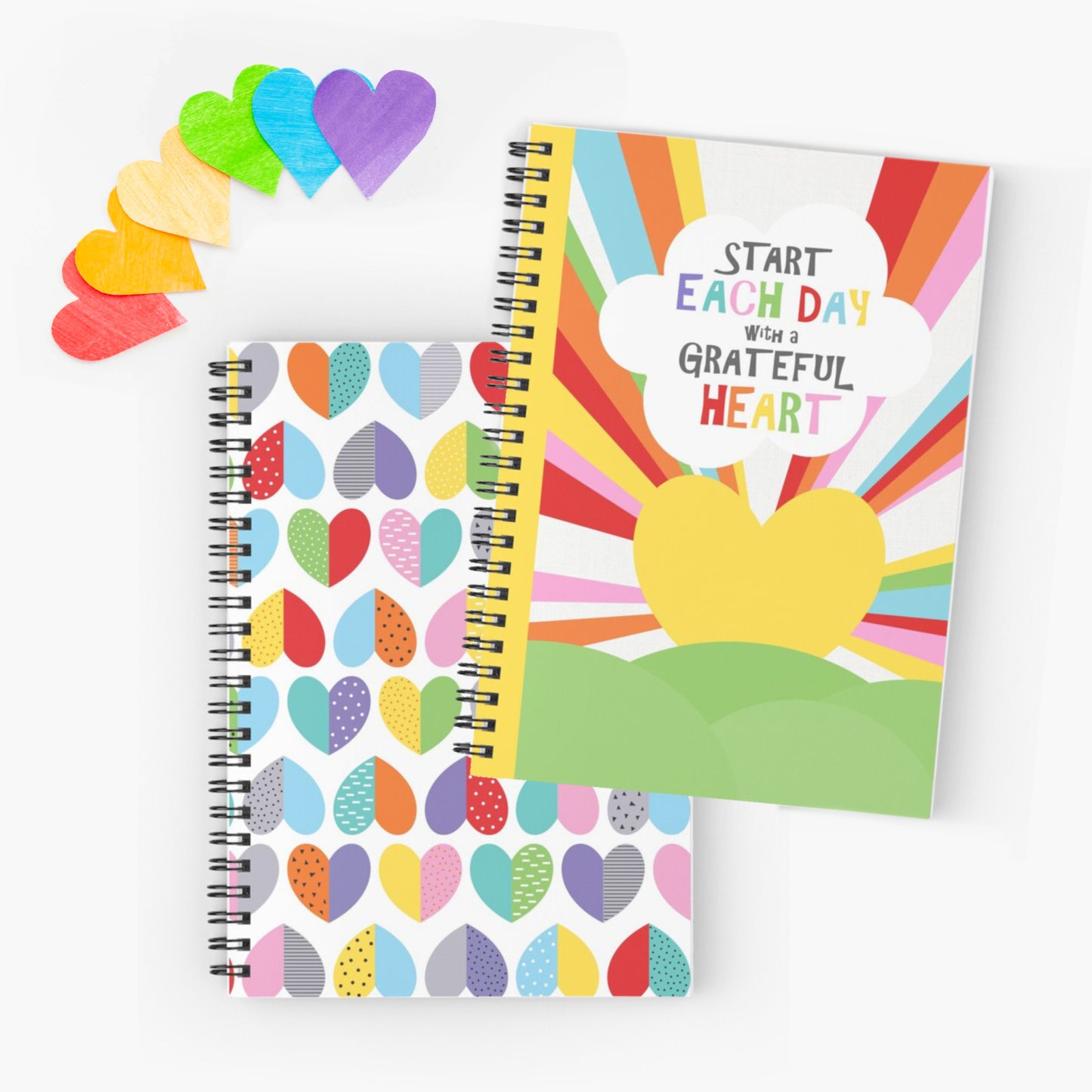 heart themed spiral notebooks