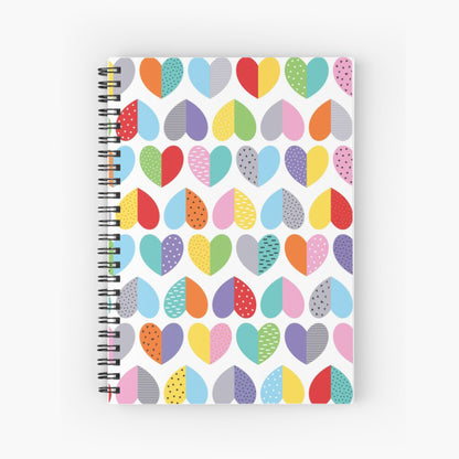 spiral notebook with Heart pattern cover