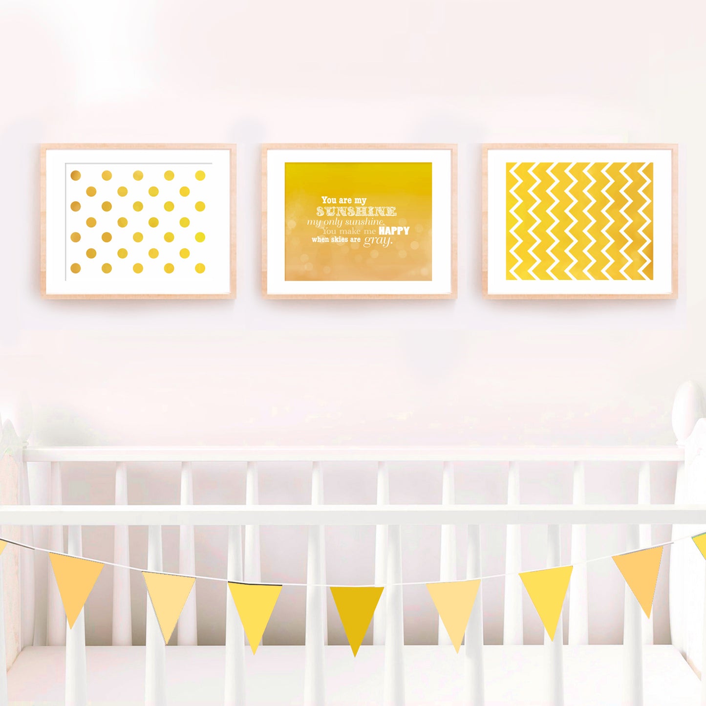 you are my sunshine yellow print set