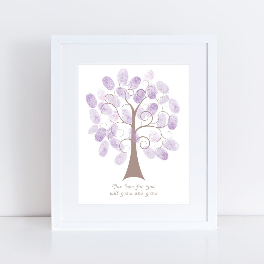 Swirl fingerprint guest book tree print
