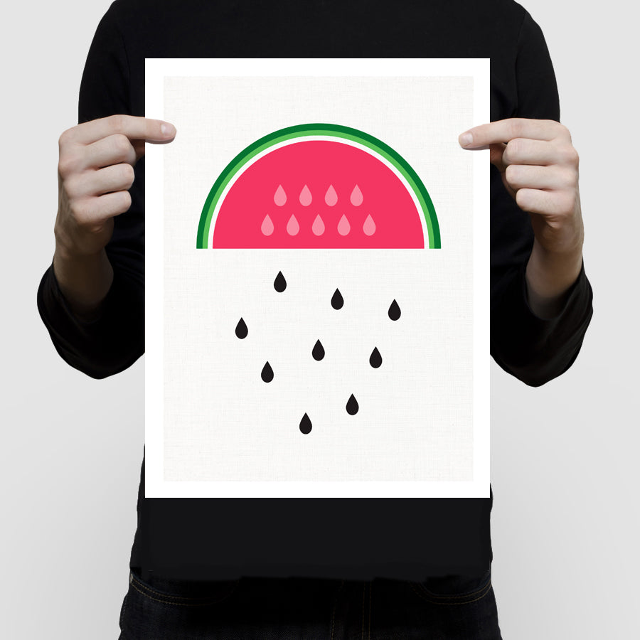 Watermelon rain print