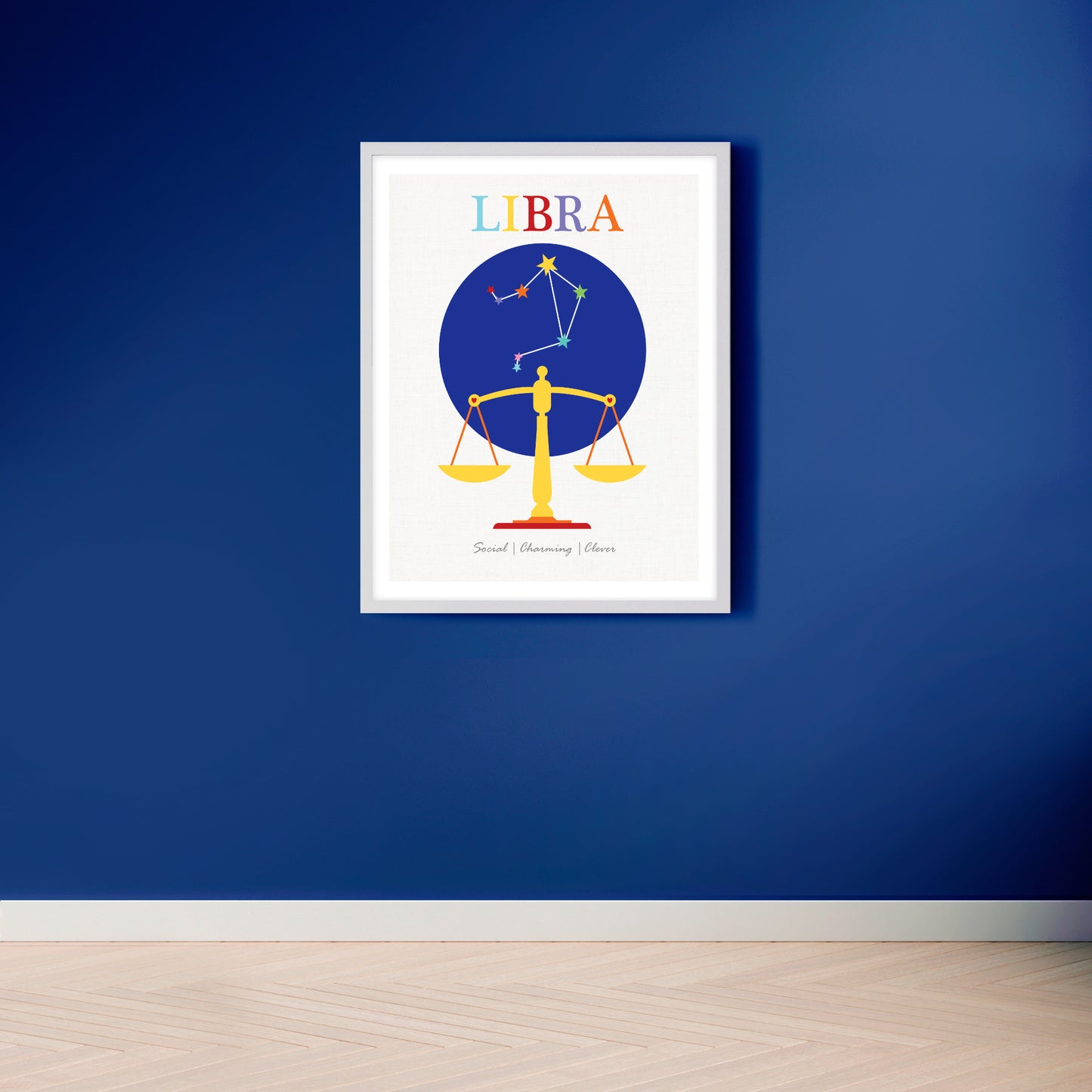 Libra zodiac star sign birth stats print