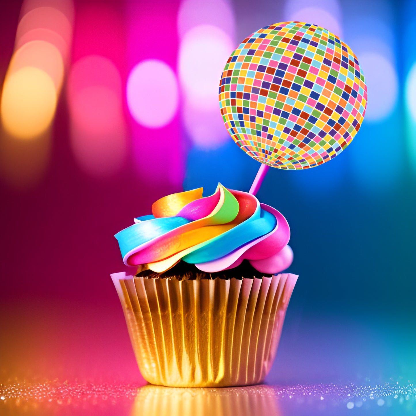 Multi coloured disco ball party circles - PRINTABLE FILE