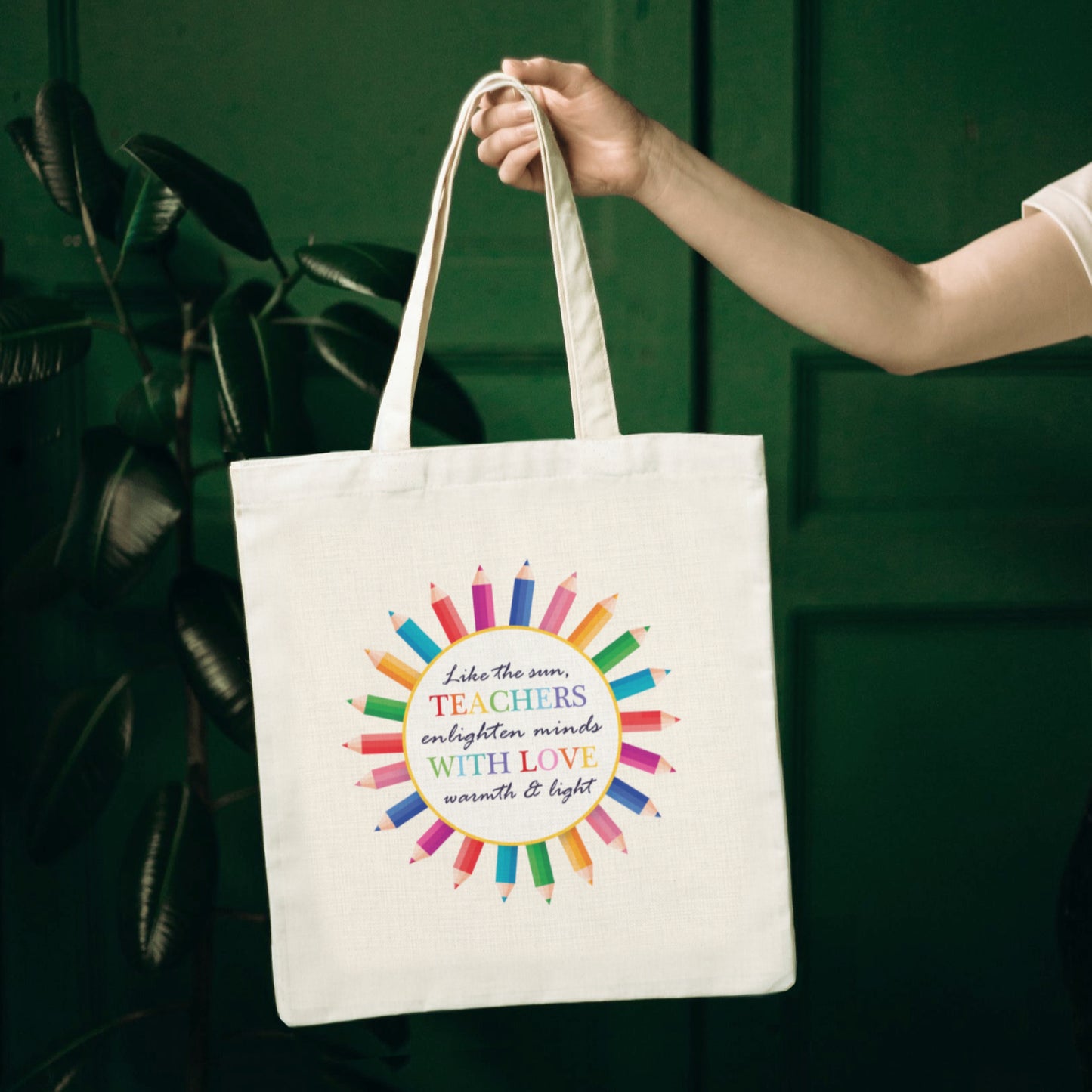 Like the sun teacher tote bag