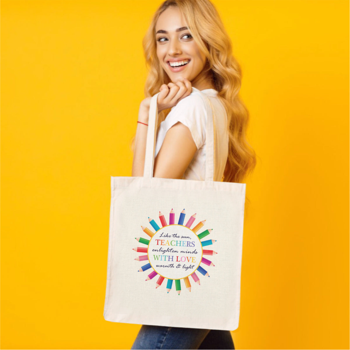 Like the sun teacher tote bag