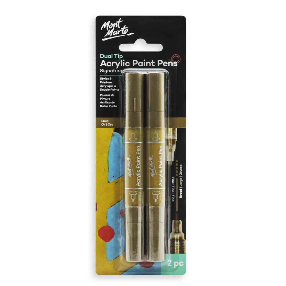 Acrylic paint pens set of 2 in black, white or gold