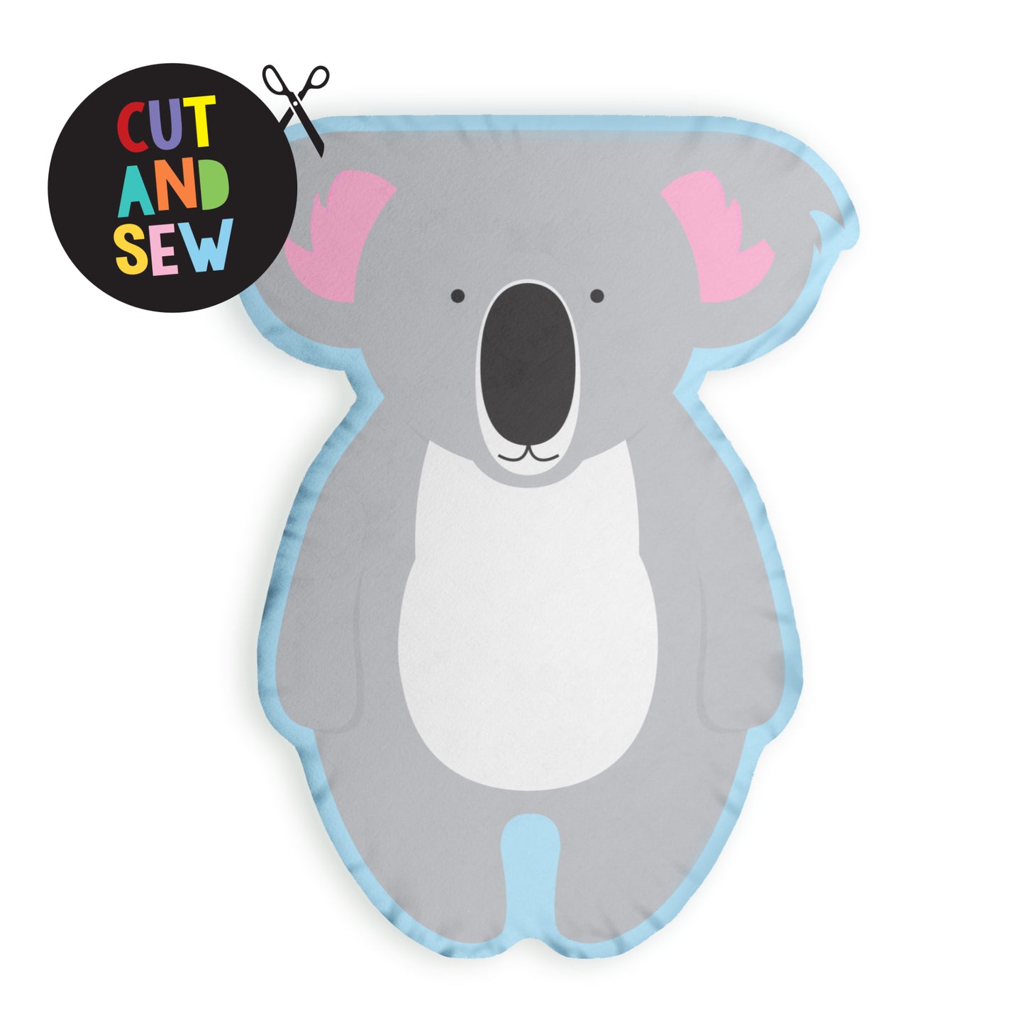 Cut and sew koala stuffed animal cushion