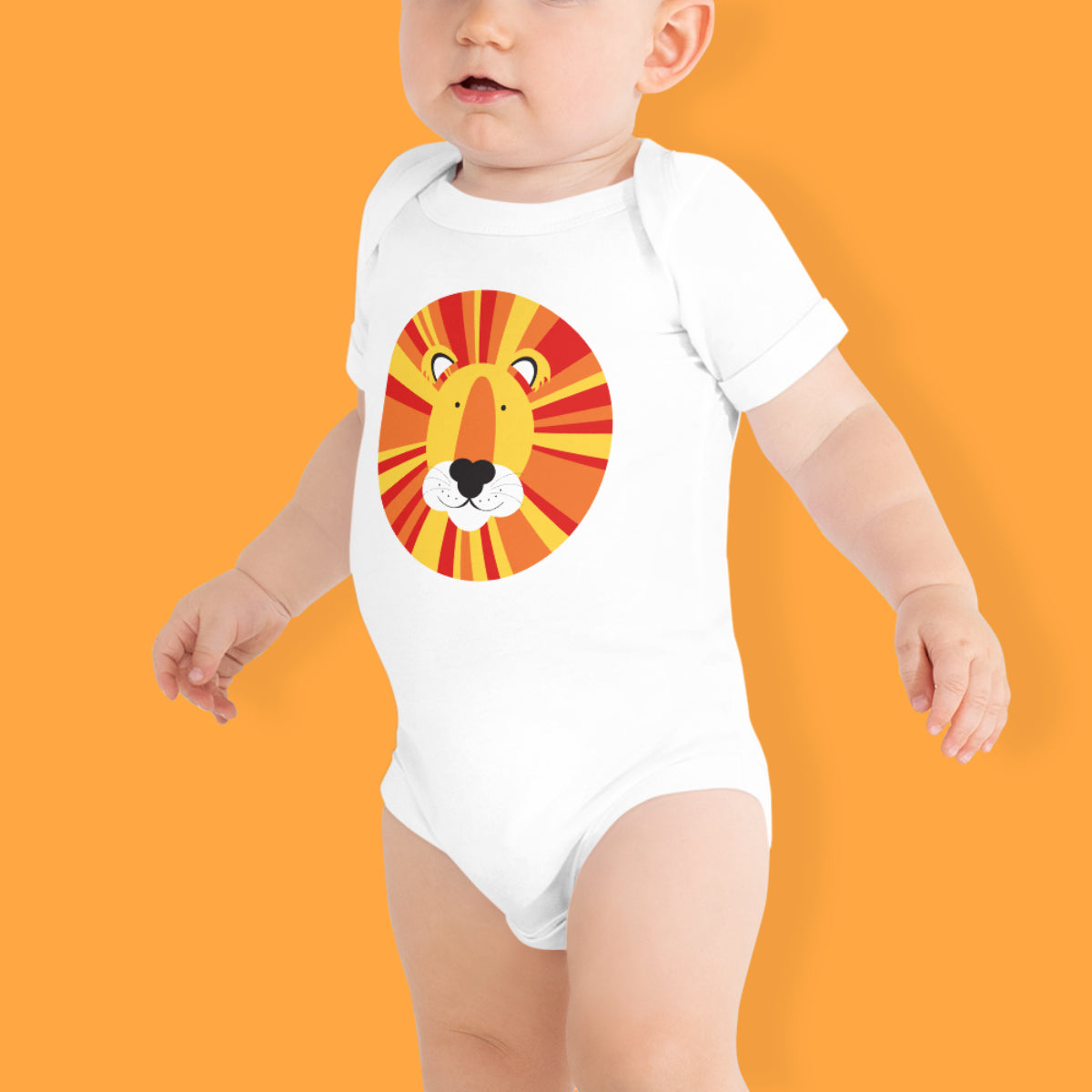 Friendly lion baby onesie bodysuit