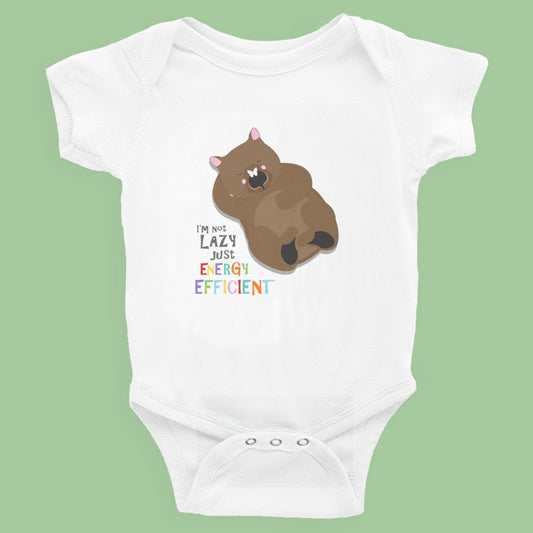 onesie baby one piece with a cute sleeping wombat