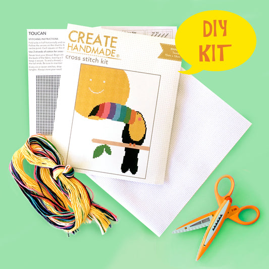 DIY cross stitch kit toucan