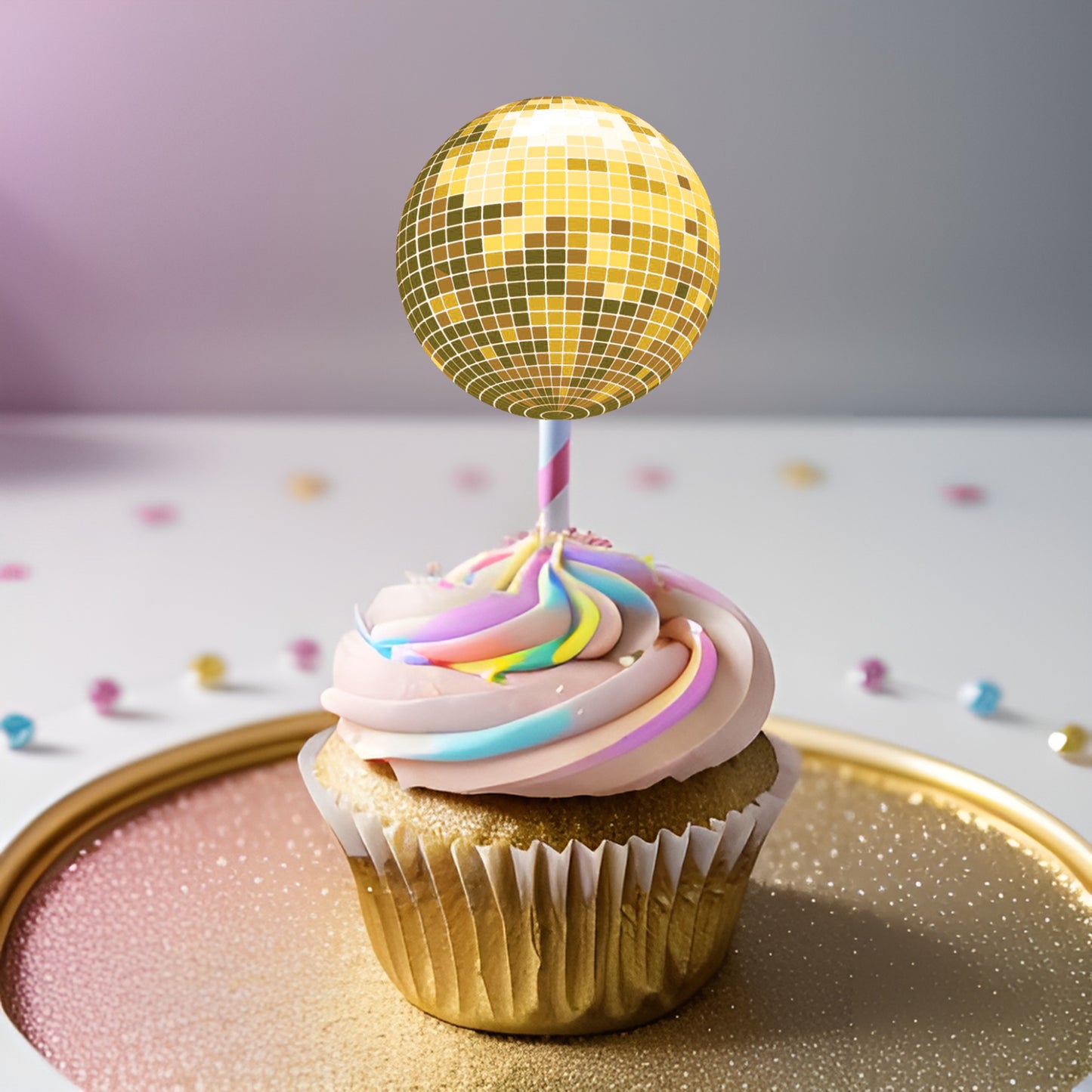 Gold disco ball party circles - PRINTABLE FILE