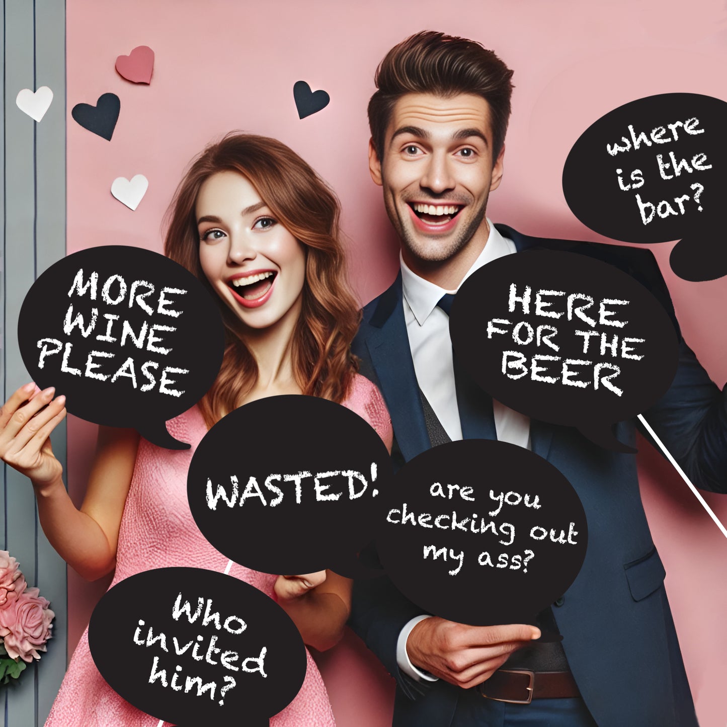 Adult Edition Chalk Wedding Photo Booth Props - PRINTABLE FILE