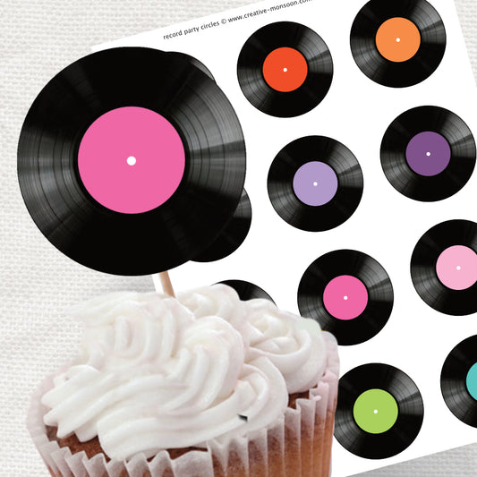 record shaped These fun printable party circles 