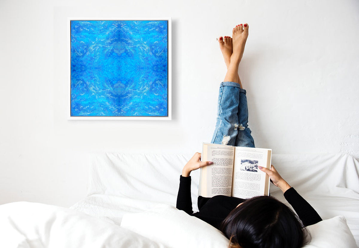 Azure blossom mandala limited edition print