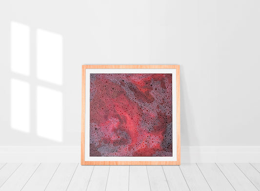red limited edition print of an abstract painting