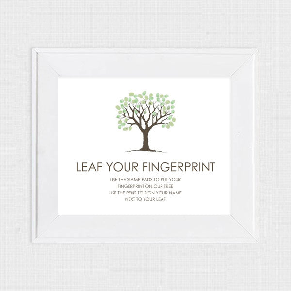 FREE leaf your fingerprint classic tree sign