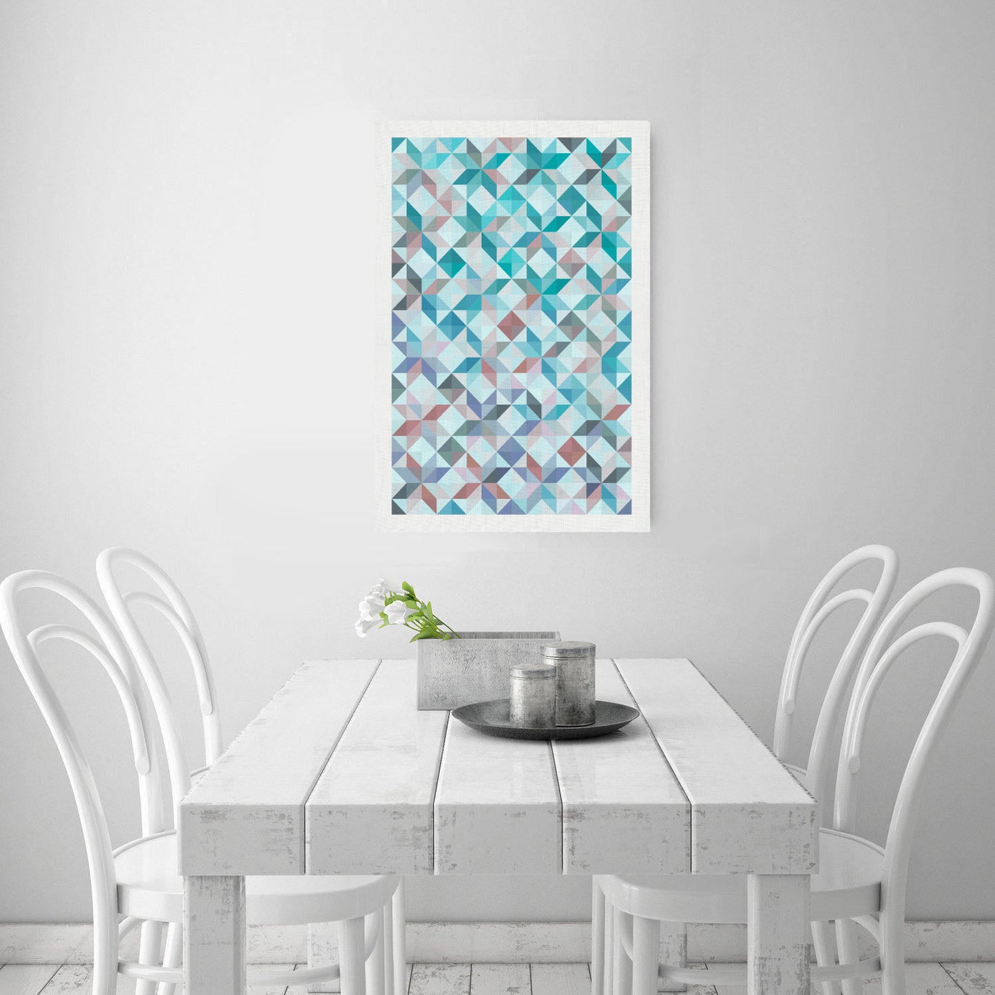 Geometric patchwork stars print