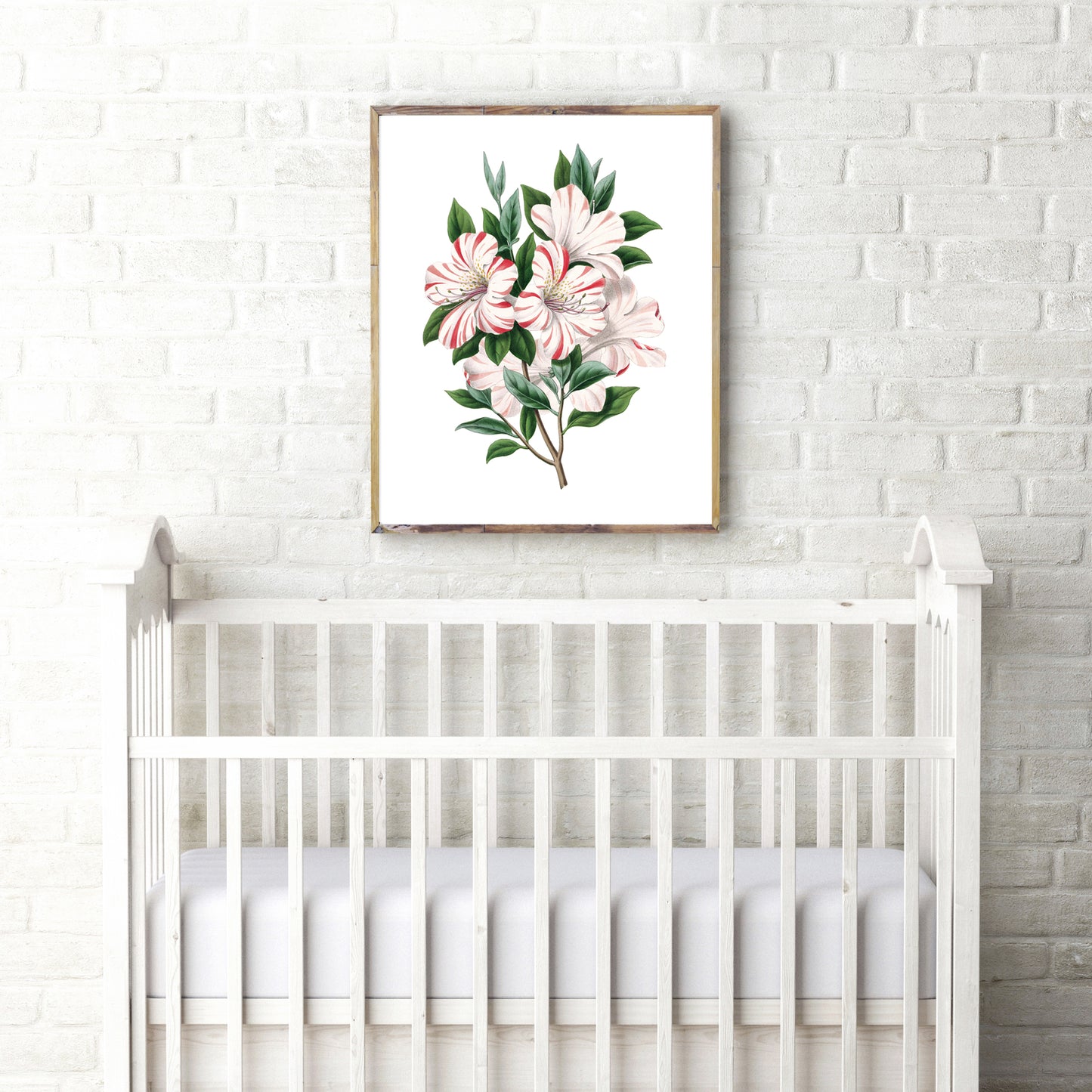 Vintage striped azalea print