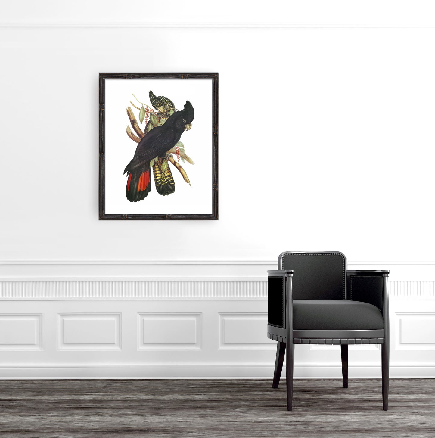 Vintage black cockatoos 1 print