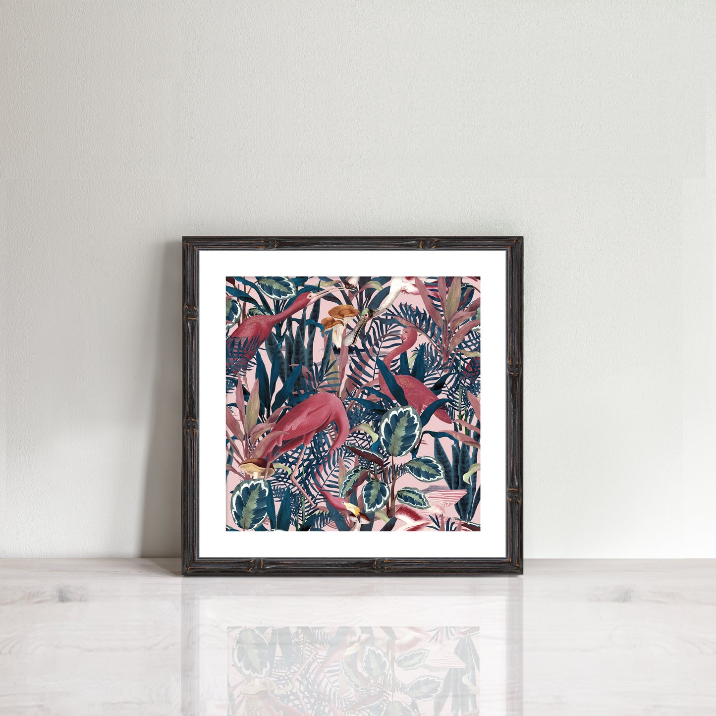 Vintage flamboyance of flamingos print