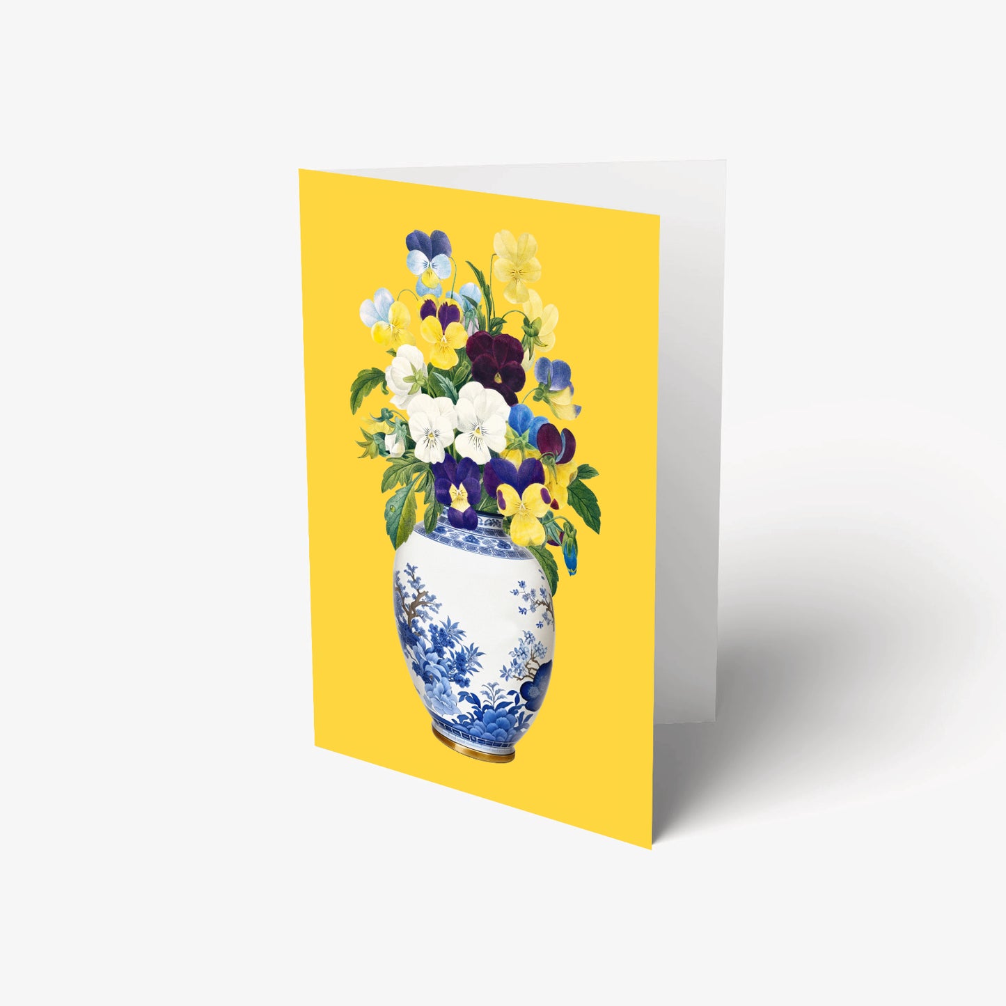 Ginger jar floral yellow greeting card