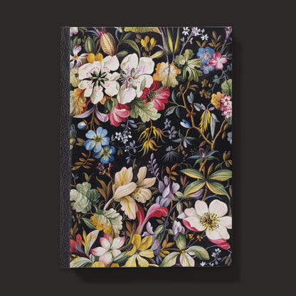 Hardcover journal notebook with vintage floral pattern