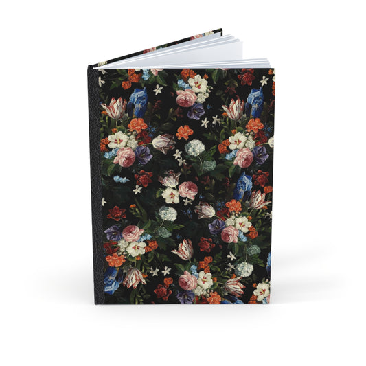 Dark floral hardcover journal notebook