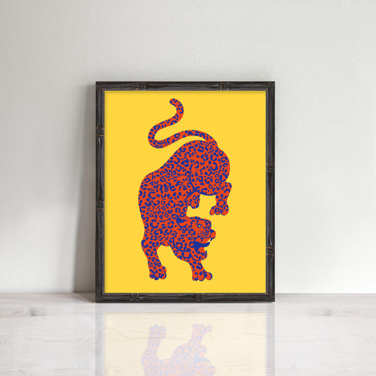 yellow leopard print in frame