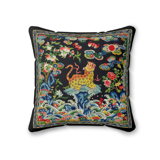 Chinese leopard cushion cover