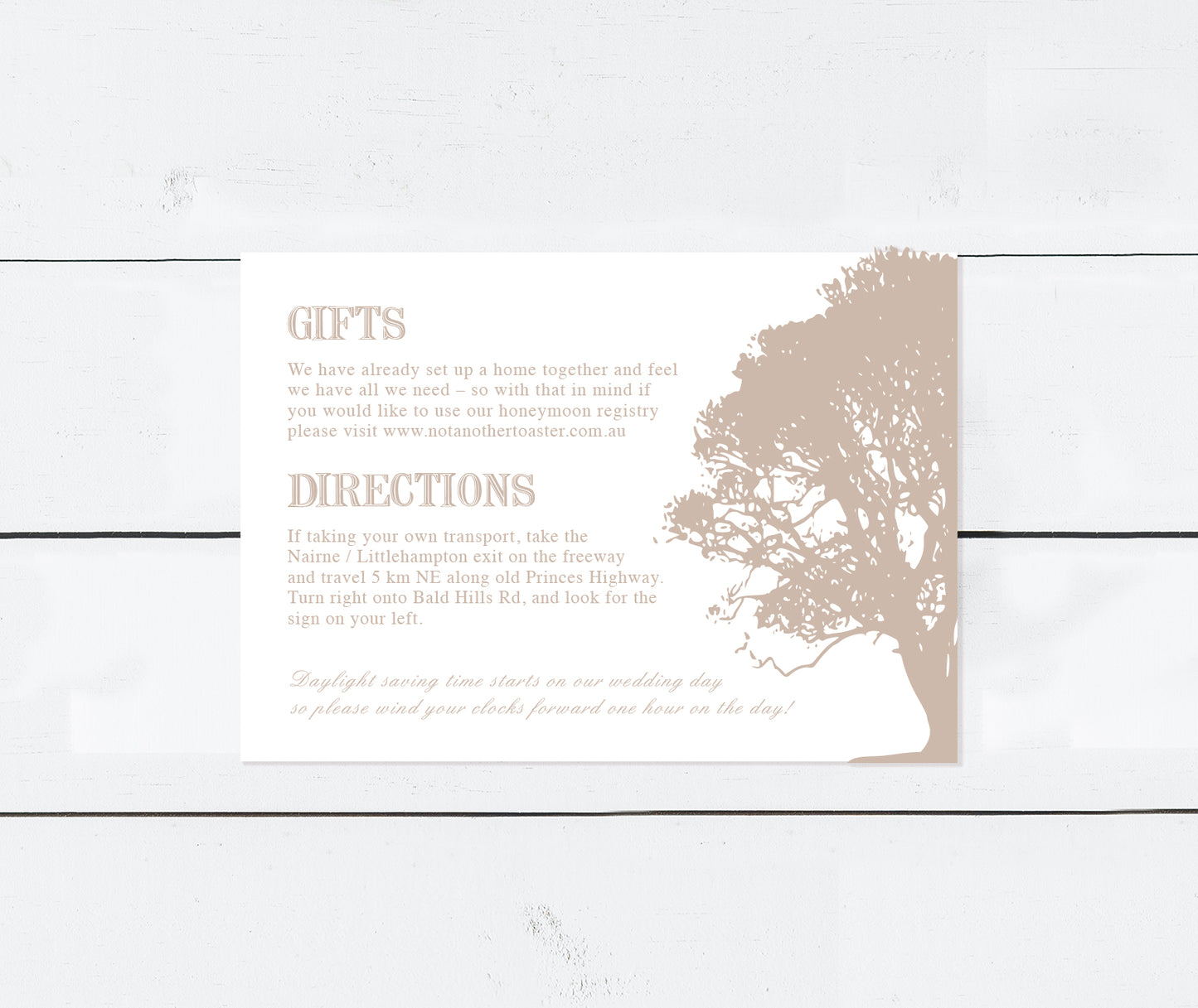 Oak tree wedding invitation - PRINTABLE FILE