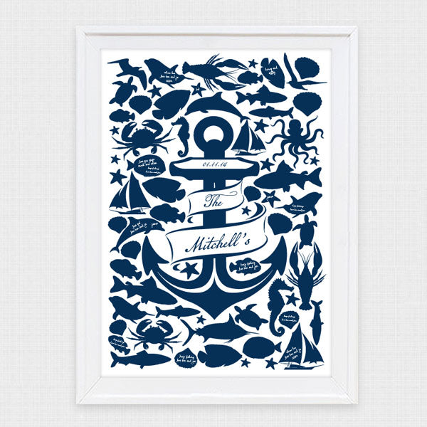 Anchor wedding signature guest book print
