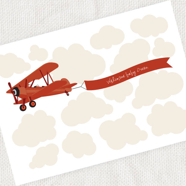 Biplane signature guest book print