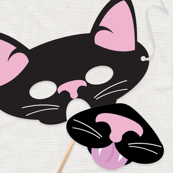 black cat mask - PRINTABLE FILE