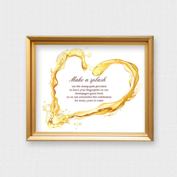FREE champagne fingerprint guest book sign