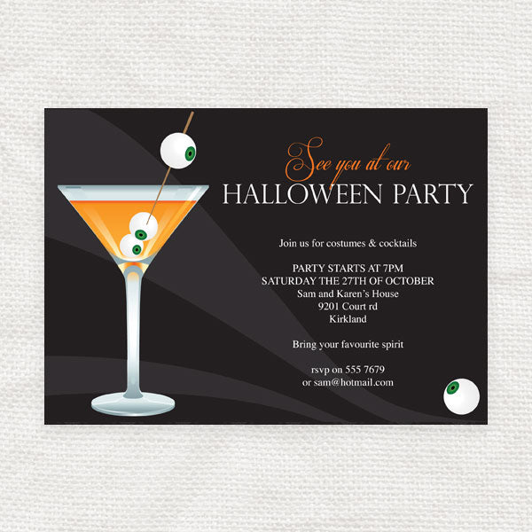 creepy cocktail party invitation - INSTANT DOWNLOAD PDF