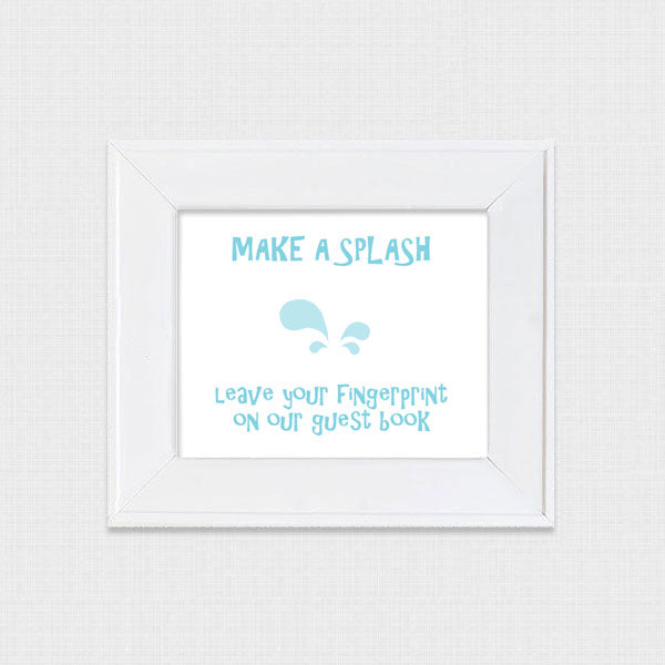 FREE fingerprint guest book make a splash sign