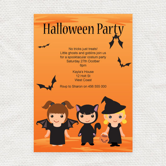 kids costume halloween party invitation - PRINTABLE FILE