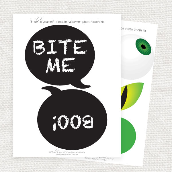 halloween photo booth props - PRINTABLE FILE