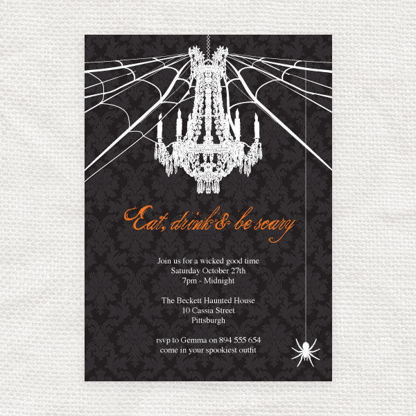 halloween dinner party invitation - INSTANT DOWNLOAD PDF