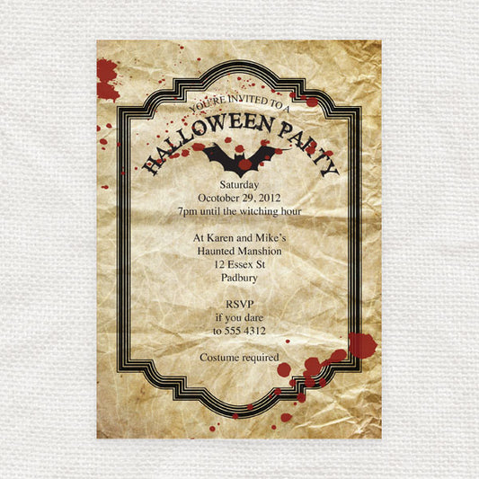 vintage halloween party invitation - PRINTABLE FILE