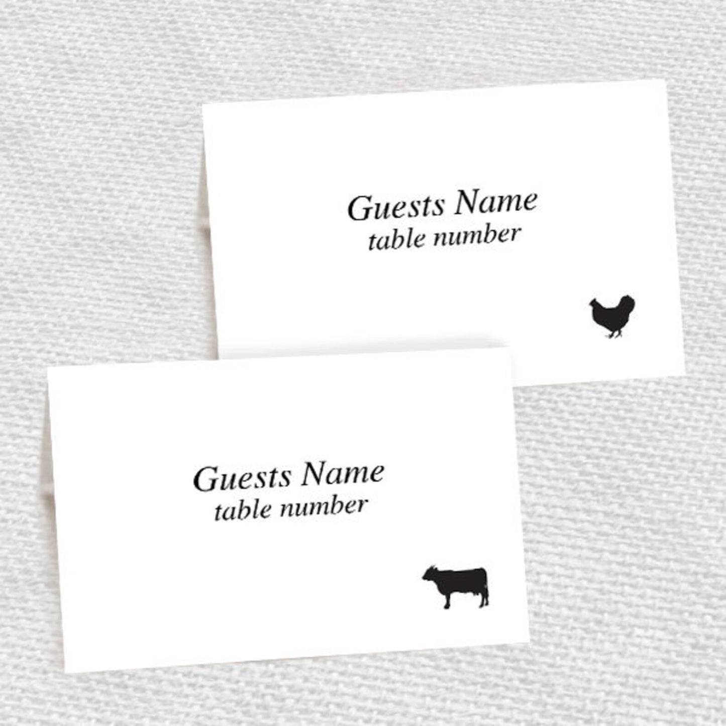 meal choice place cards - PRINTABLE FILE