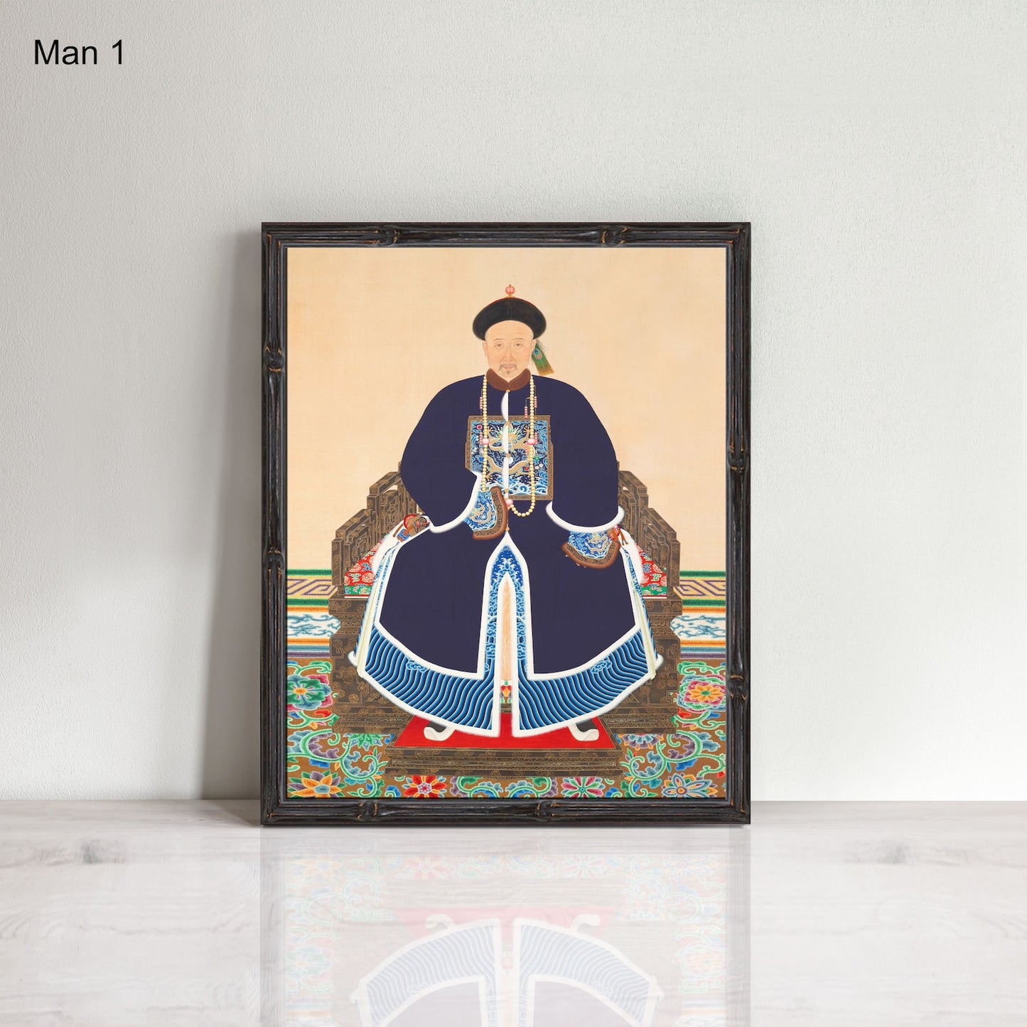 Vintage Chinese ancestor portrait prints