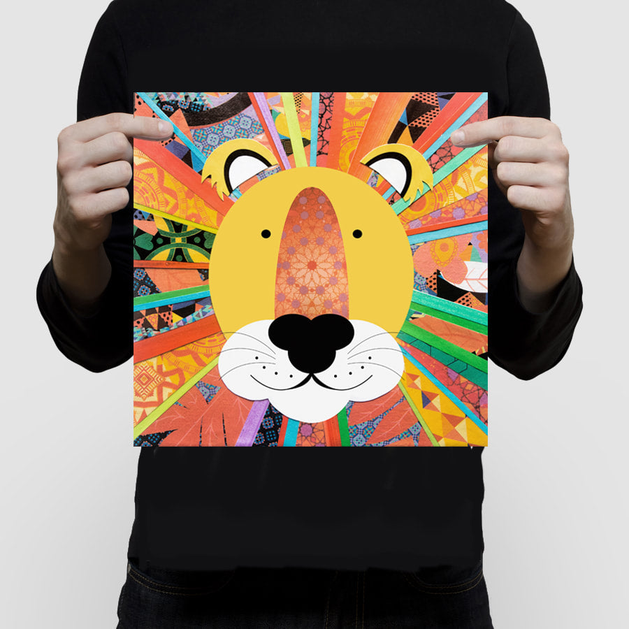 Colourful lion limited edition print