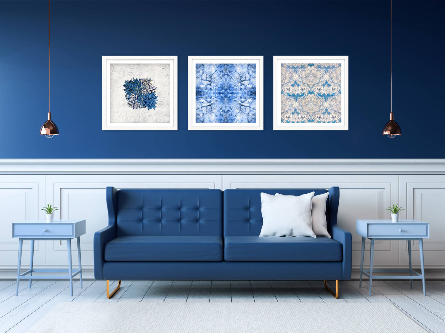 Vintage pattern tulip and willow print