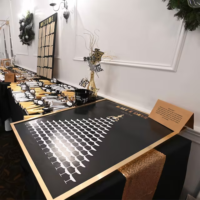 Cascading champagne tower signature guest book print