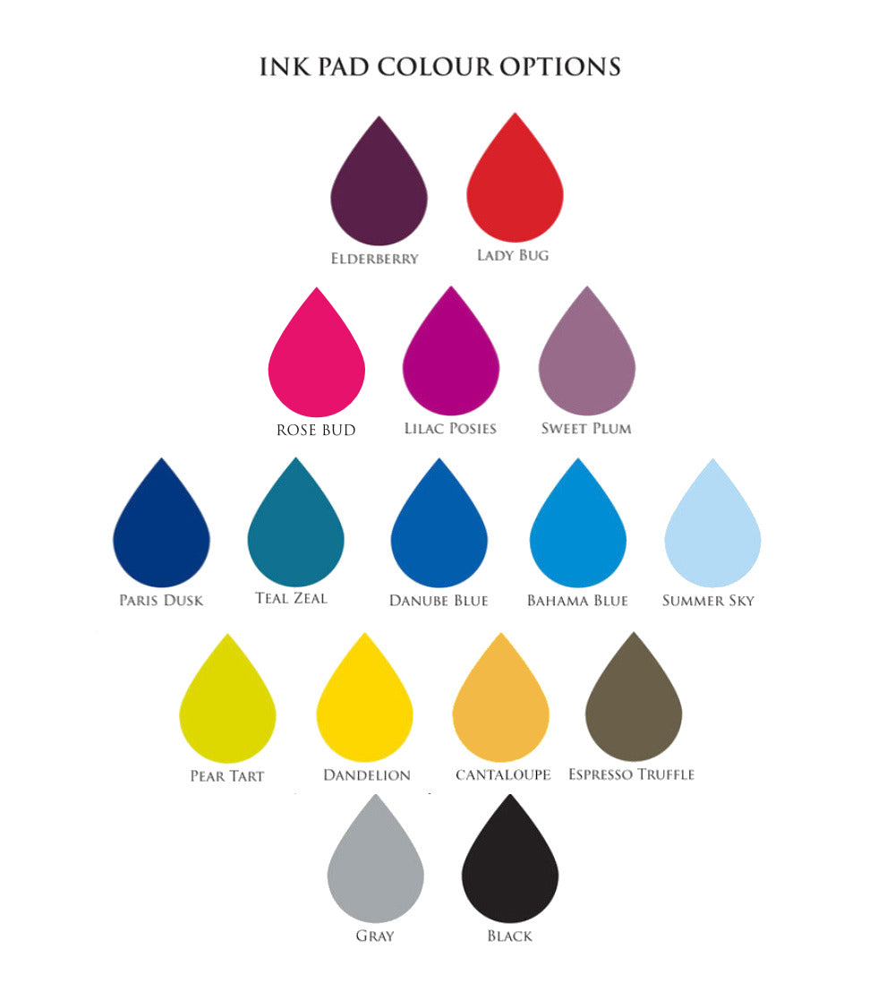 Ink pad set for fingerprint guest book - choose your own colours