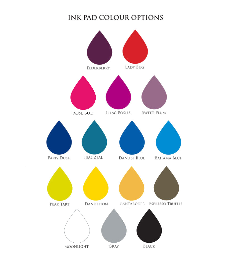 Ink pad set for fingerprint guest book - choose your own colours