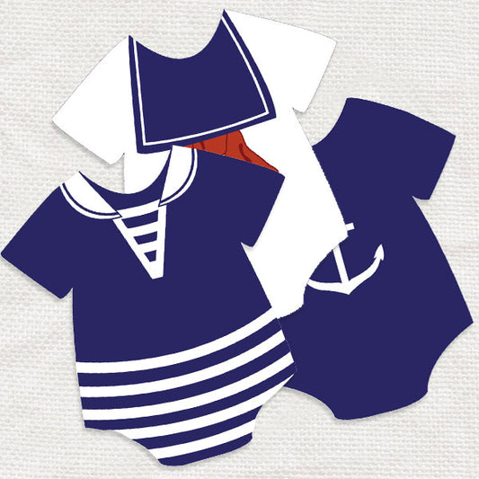 Nautical onesie baby shower decorations - PRINTABLE FILE