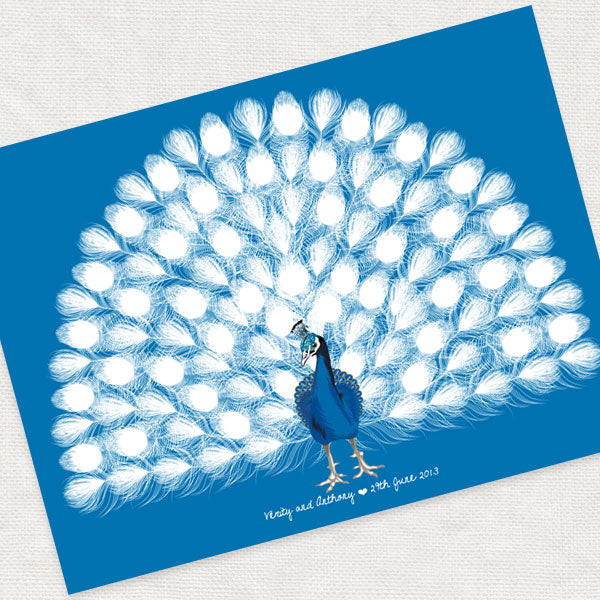 Peacock guest book print