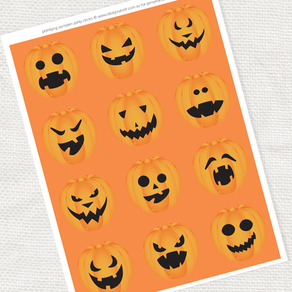 petrifying pumpkins party circles - PRINTABLE FILE
